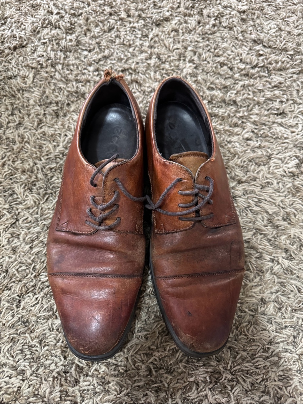 Ecco Men's Brown Leather Derby Shoes